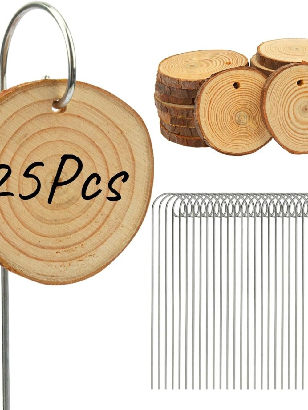 Wooden Plant Labels for Indoor & Outdoor Plants, 25pcs